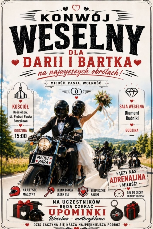 Motocyklowa Obstawa Weselna - Borzykowa 2026