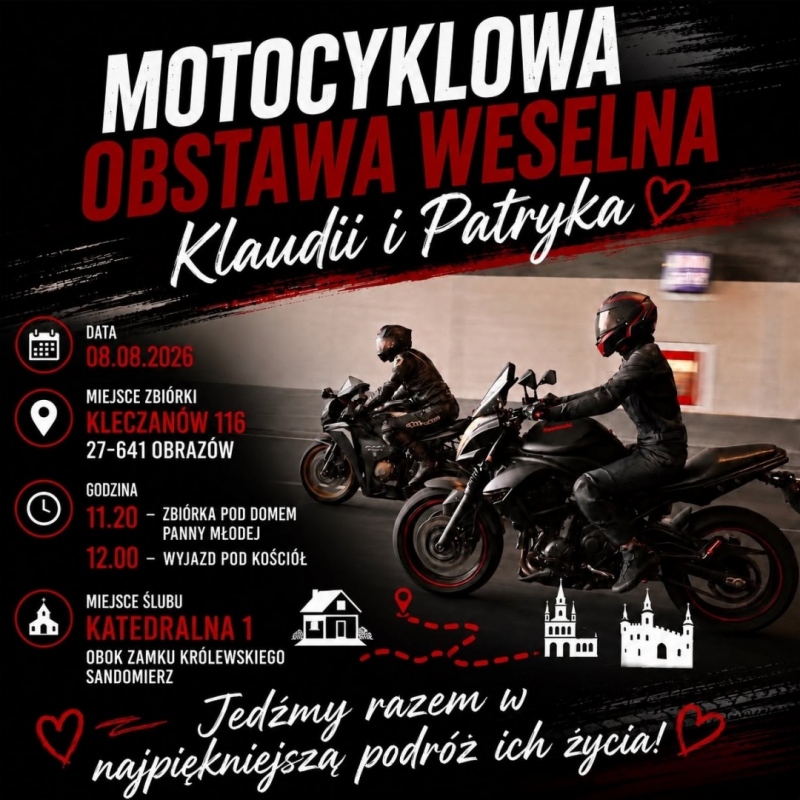 Motocyklowa Obstawa Weselna Klaudii i Patryka - Kleczanów