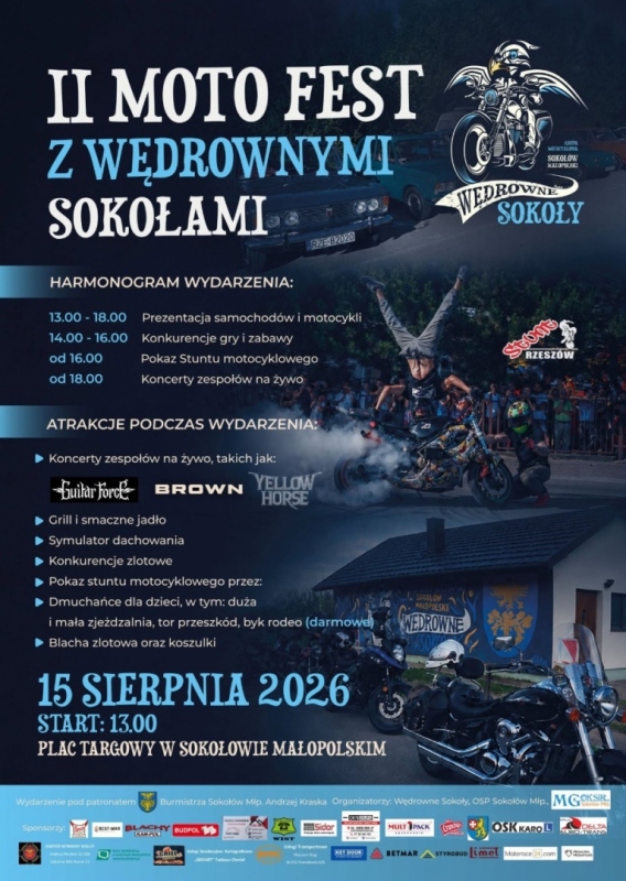 II MOTOFEST Z WĘDROWNYMI SOKOŁAMI 2026