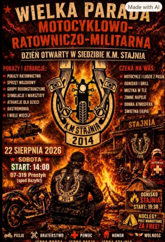 Piknik Motocykowo-ratowniczo-militarny następnie dzień otwarty w Stajni