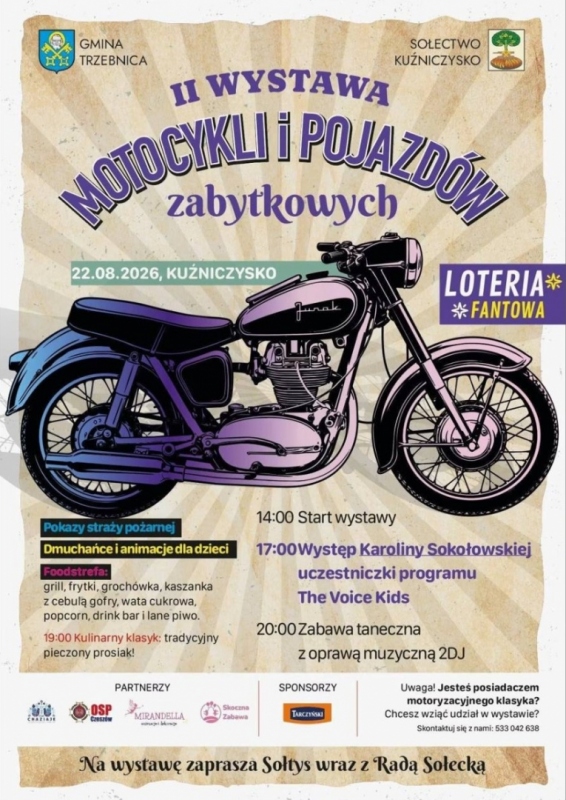 II edycja wystawy motocykli i pojazdów zabytkowych Kuźniczysko 2026