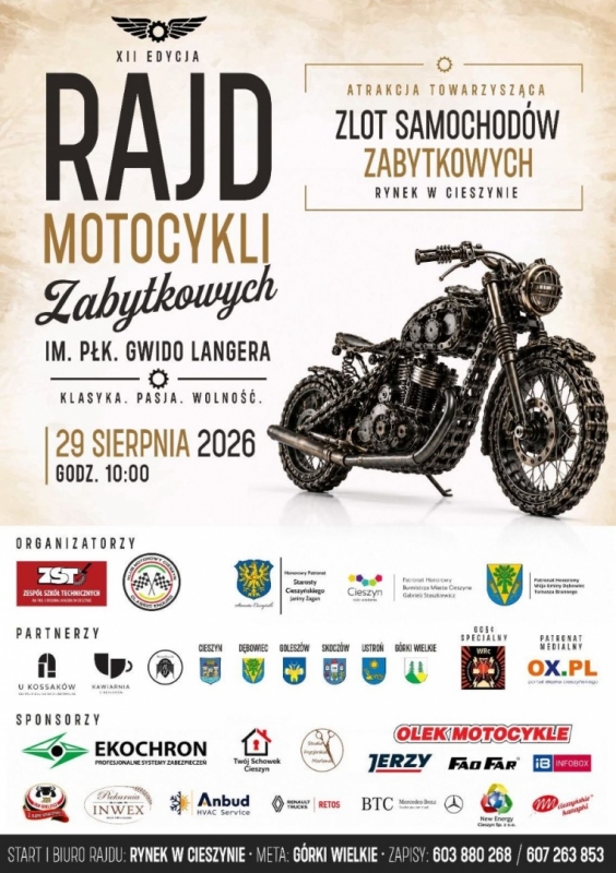 RAJD MOTOCYKLI ZABYTKOWYCH CIESZYN 2026