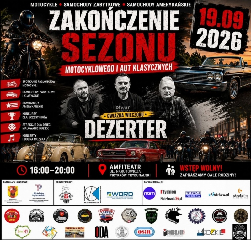 ZAKOŃCZENIE SEZONU MOTOCYKLOWEGO Piotrków Trybunalski 2026