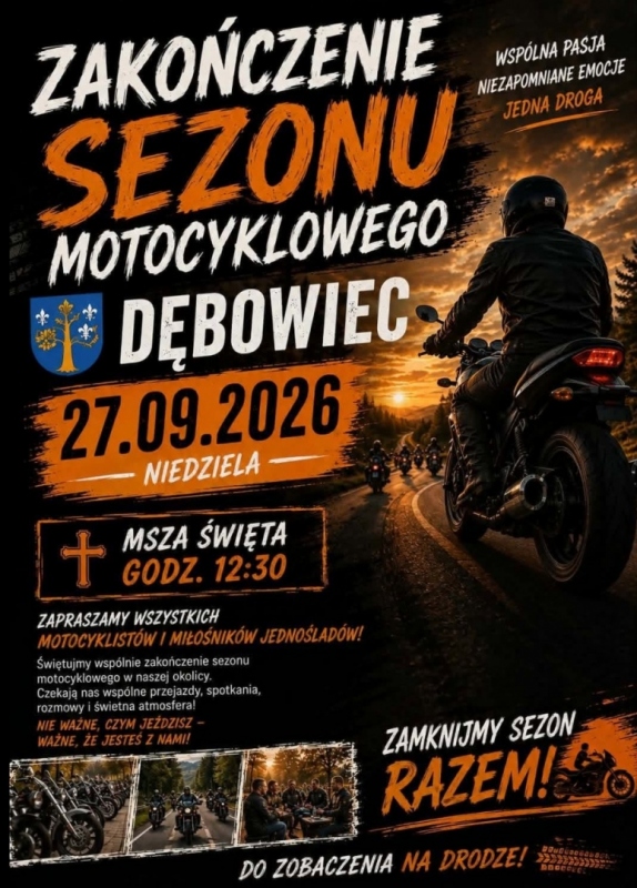 Zakończenie sezonu motocyklowego w Dębowcu koło Jasła 2026