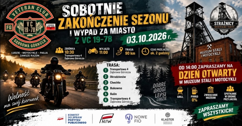 Zakończenie Sezonu i wypad motocyklowy z VC 19-78 Dąbrowa Górnicza