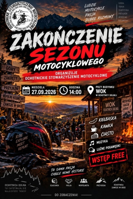 Zakończenie Sezonu Motocyklowego Ochotnica Dolna 2026