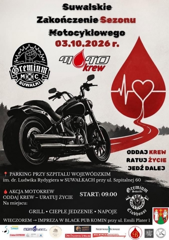 Zakończenie Sezonu Motocyklowego MOTO KREW Suwałki 2026