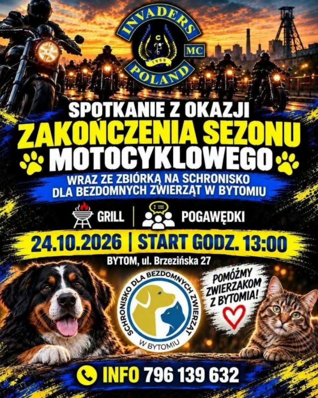 ZAKOŃCZENIE SEZONU MOTOCYKLOWEGO - INVADERS MC POLAND - Bytom 2026