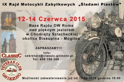 IX Rajd Motocykli Zabytkowych Śladami Piastów 2015