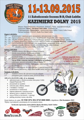 Zlot i zakończenie sezonu motocyklowego Kazimierz Dolny 2015