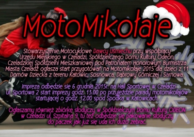 Motomikołaje z Dawcami Uśmiechu - Czeladź 2015